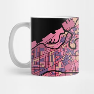 Cleveland Map Pattern in Purple & Pink Mug